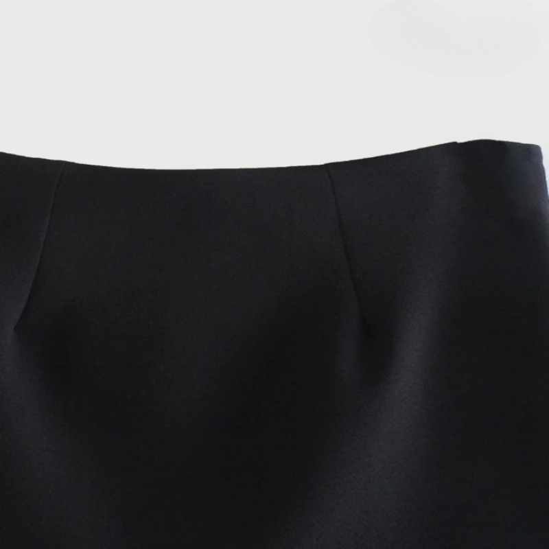 Vintage High Waist Side Zipper Mini Skirt-Legletic