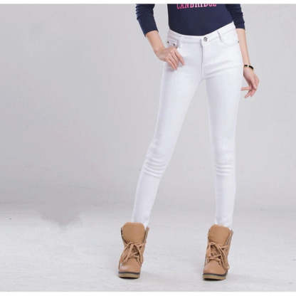 Women's Warm Thick Winter Office Jeans-Legletic