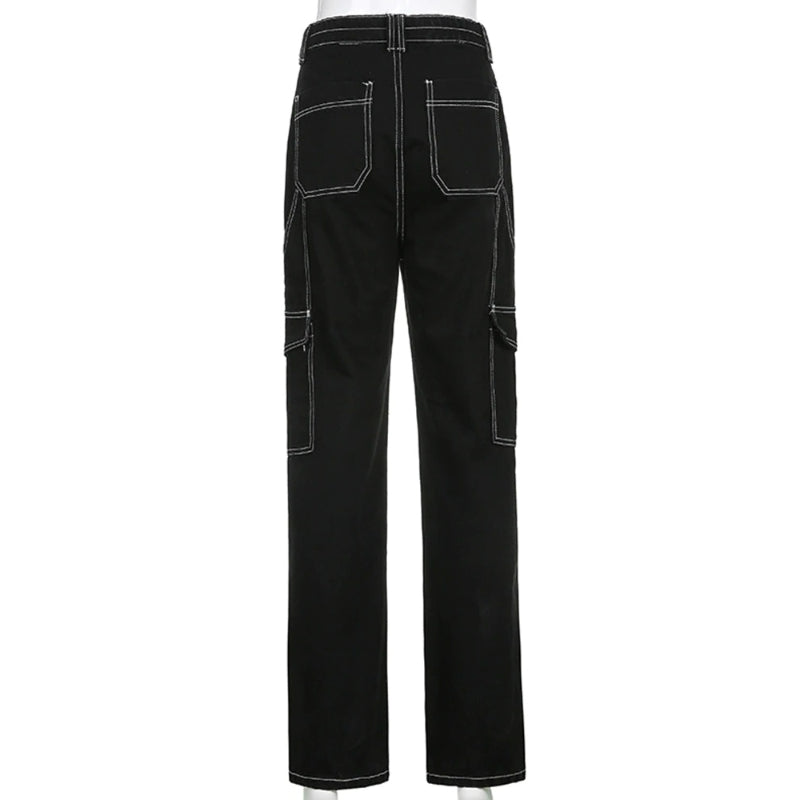 Patchwork Streetwear Baggy Jeans For Women-Legletic