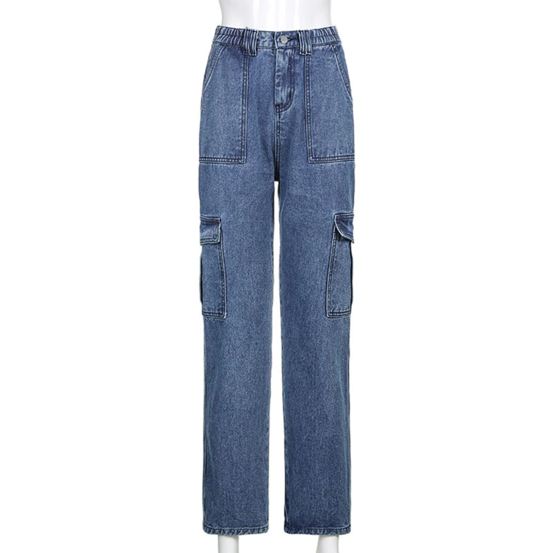 Patchwork Streetwear Baggy Jeans For Women-Legletic