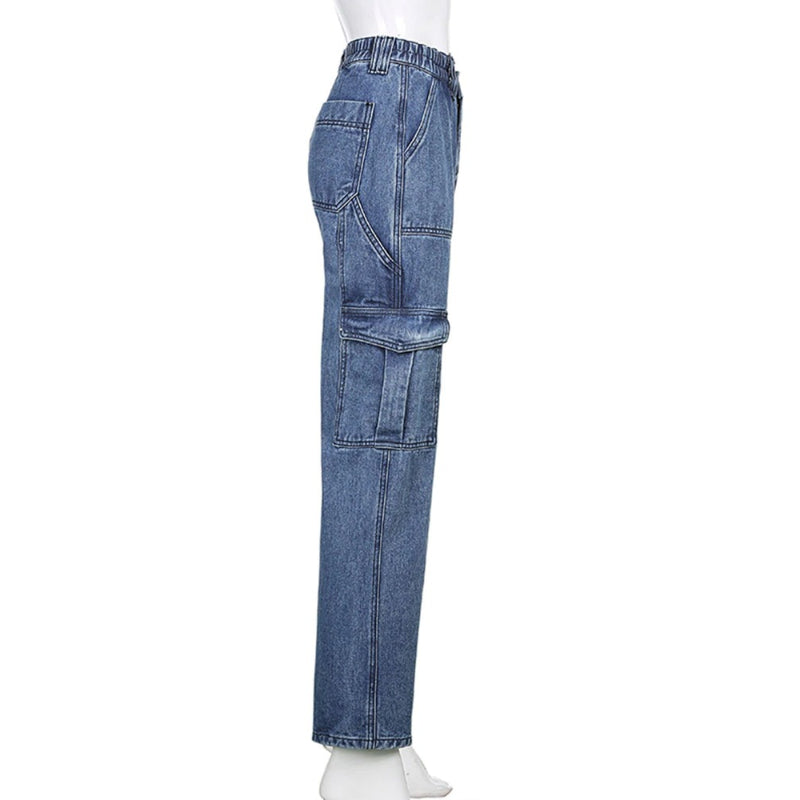 Patchwork Streetwear Baggy Jeans For Women-Legletic