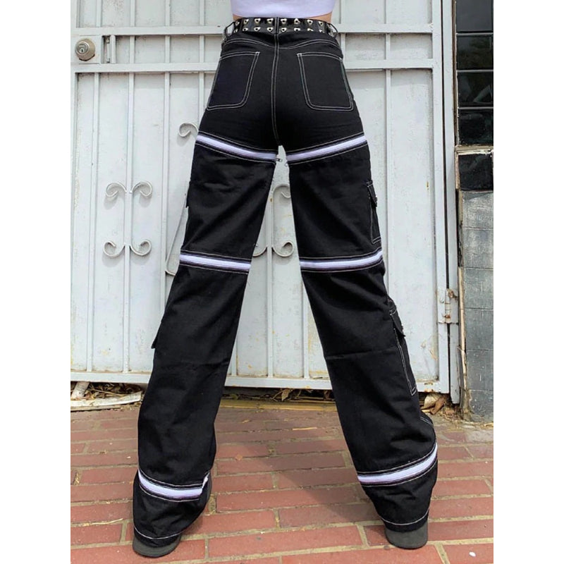 Patchwork Streetwear Baggy Jeans For Women-Legletic