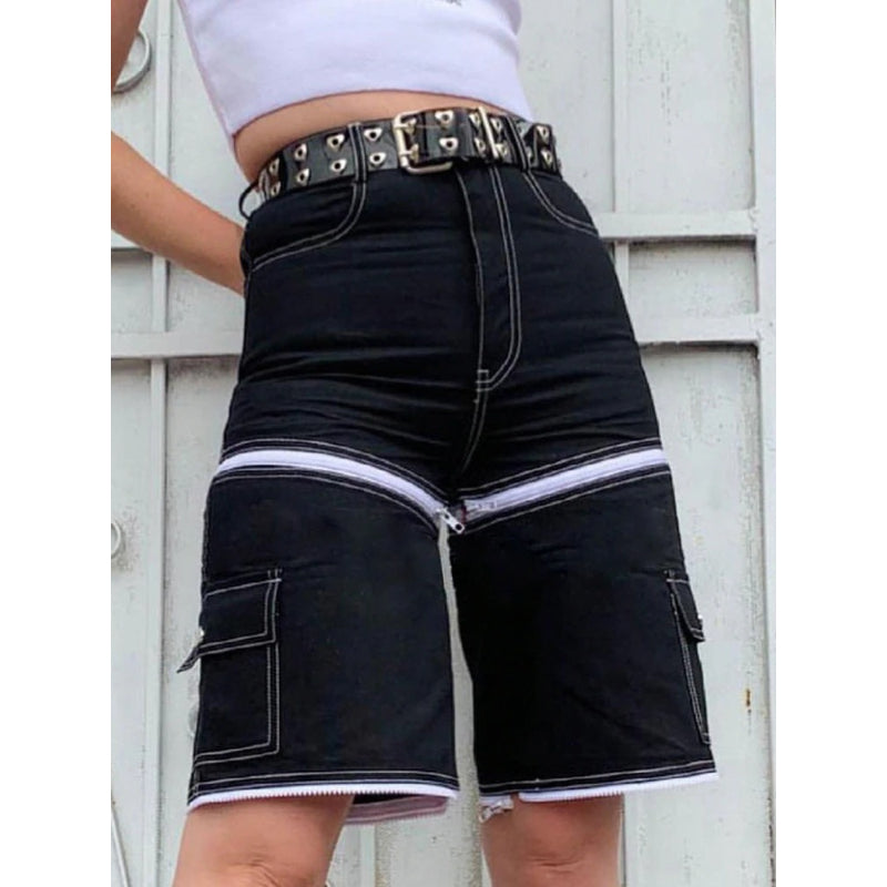 Patchwork Streetwear Baggy Jeans For Women-Legletic