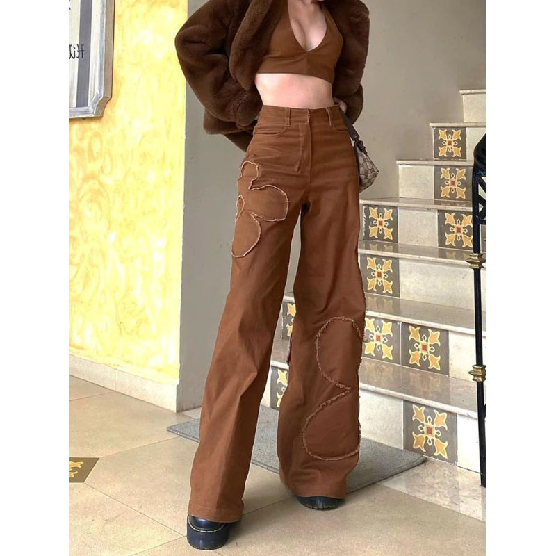 Patchwork Streetwear Baggy Jeans For Women-Legletic