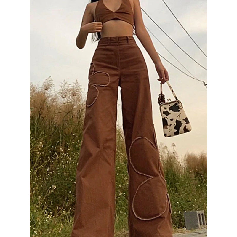 Patchwork Streetwear Baggy Jeans For Women-Legletic