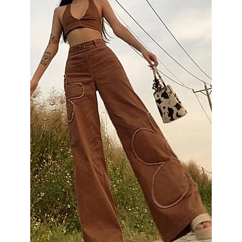 Patchwork Streetwear Baggy Jeans For Women-Legletic