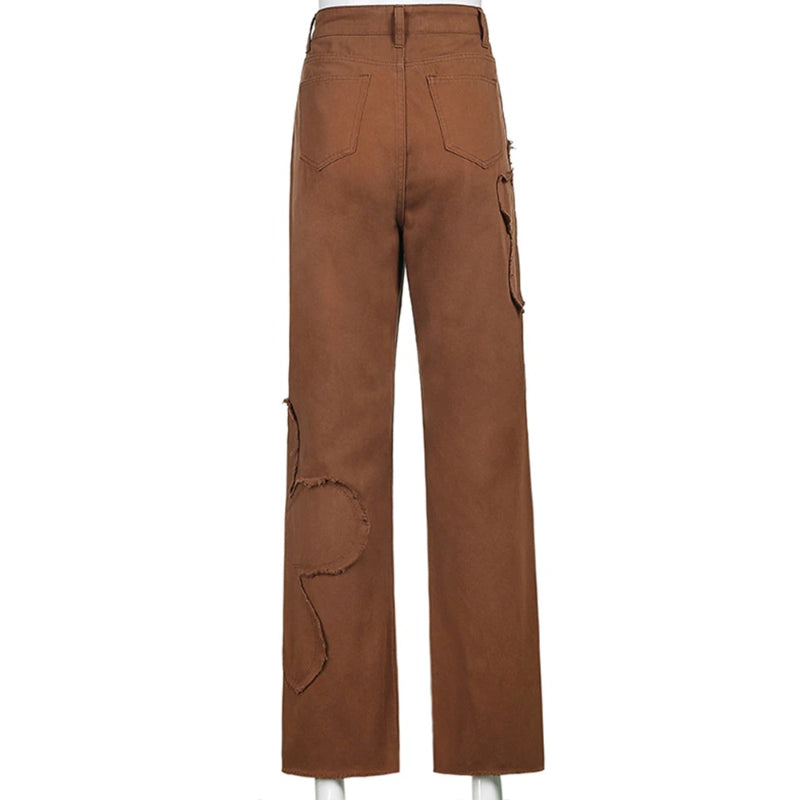 Patchwork Streetwear Baggy Jeans For Women-Legletic