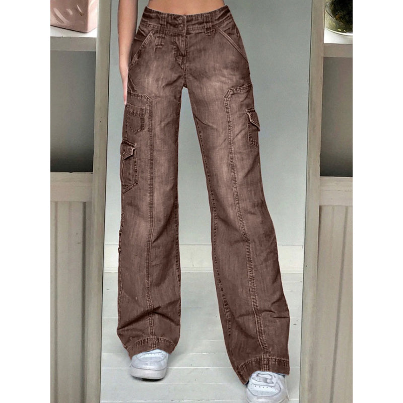 Patchwork Streetwear Baggy Jeans For Women-Legletic