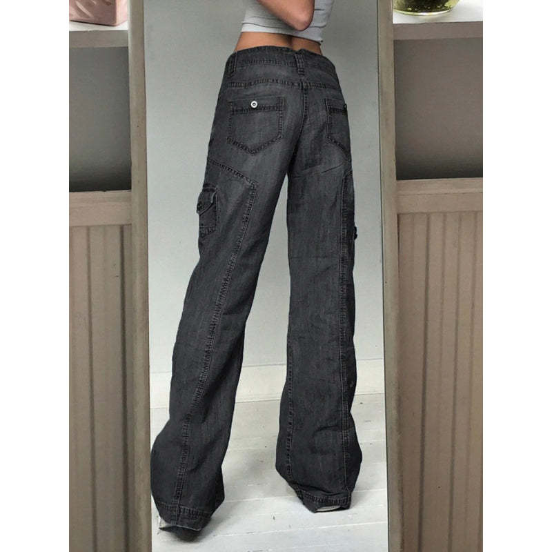 Patchwork Streetwear Baggy Jeans For Women-Legletic