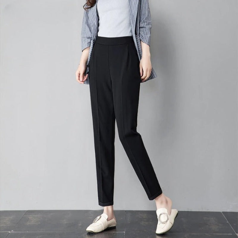 Summer Elastic Waist Office Harem Pants-Legletic