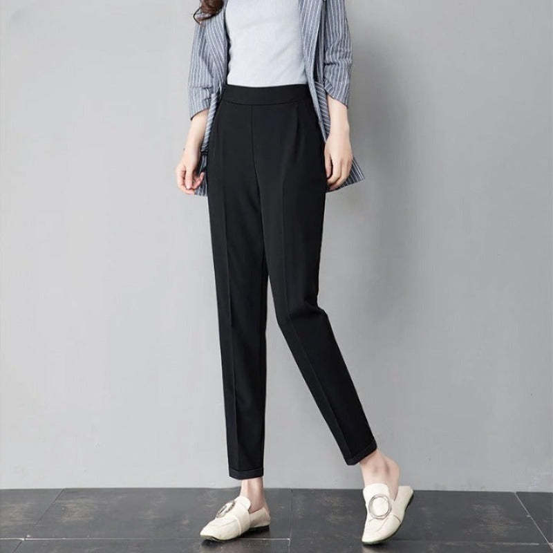 Summer Elastic Waist Office Harem Pants-Legletic