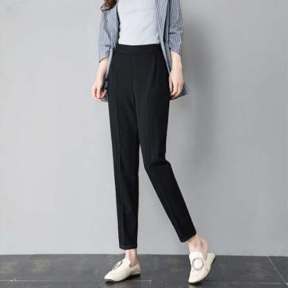 Summer Elastic Waist Office Harem Pants-Legletic