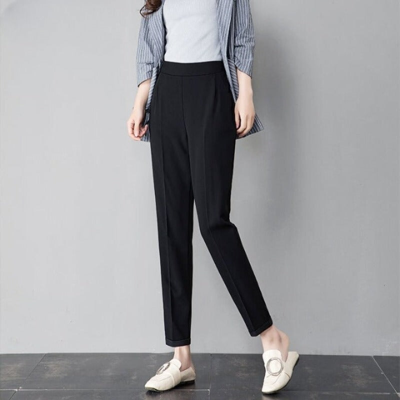 Elastic High Waist Pencil Trousers-Legletic