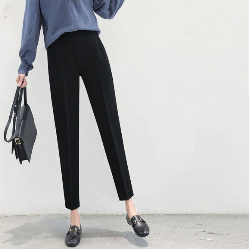 Summer Elastic Waist Office Harem Pants-Legletic