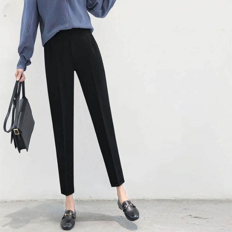 Summer Elastic Waist Office Harem Pants-Legletic