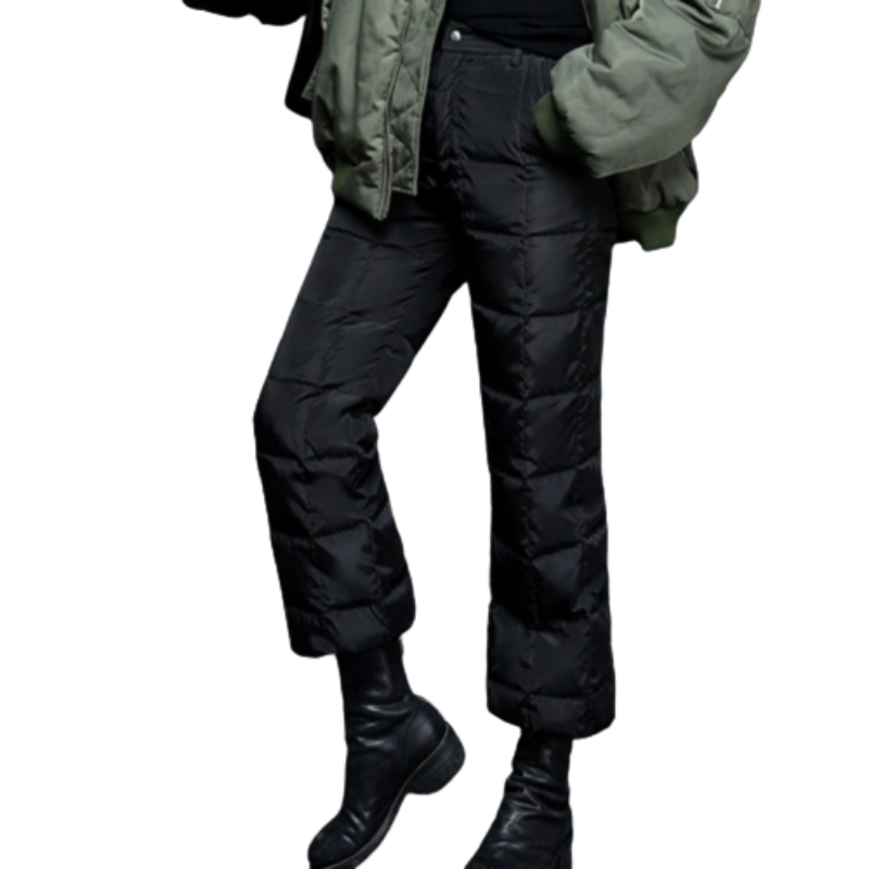 Thick Duck Down High Waist Warm Pants-Legletic