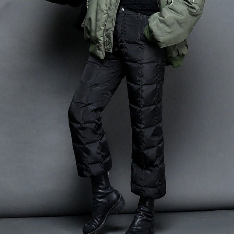 Women High-Waist Thick Duck Down Pants-Legletic