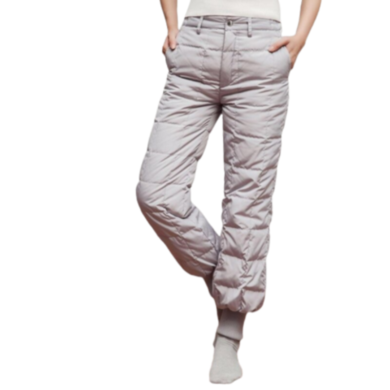 Thick Duck Down High Waist Warm Pants-Legletic