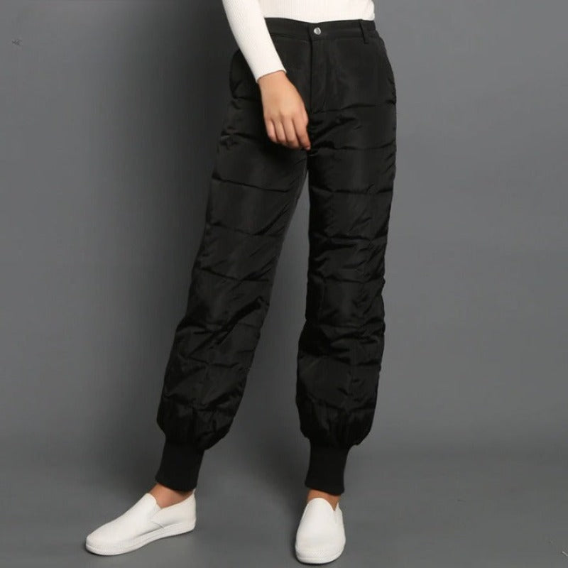 Women High-Waist Thick Duck Down Pants-Legletic