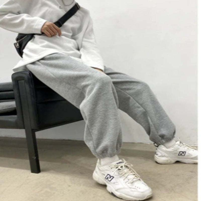 Women's Warm Fleece Casual Wide High Waist Pants-Legletic