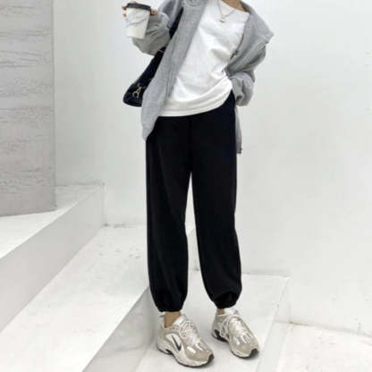 Women's Warm Fleece Casual Wide High Waist Pants-Legletic