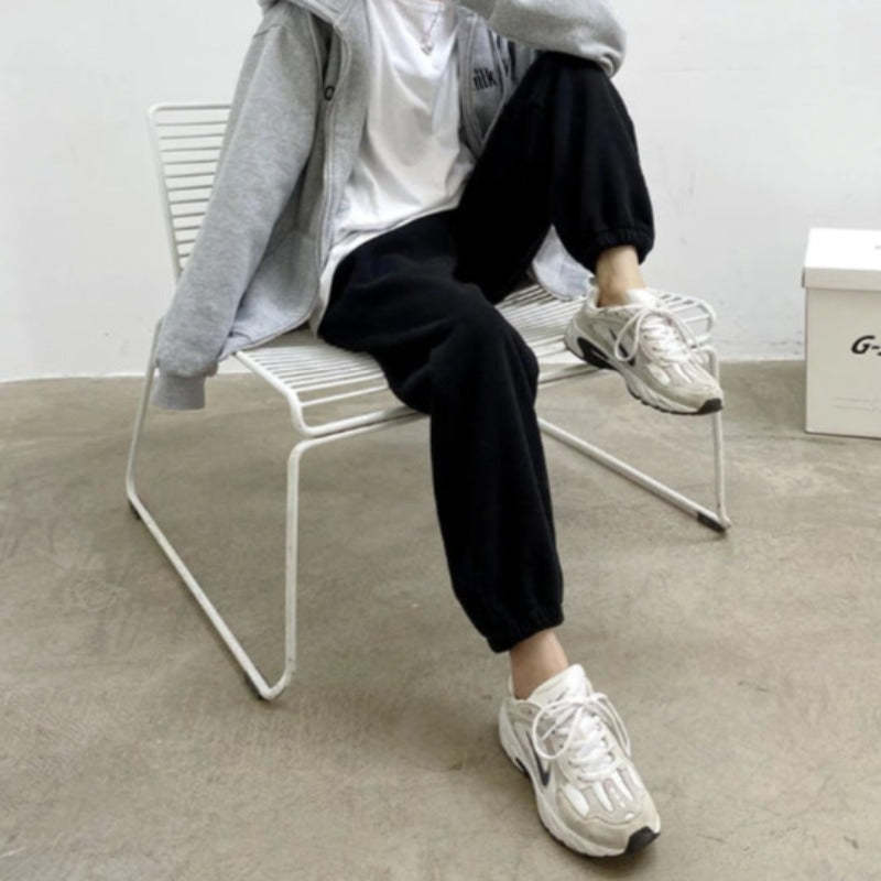 Women's Warm Fleece Casual Wide High Waist Pants-Legletic