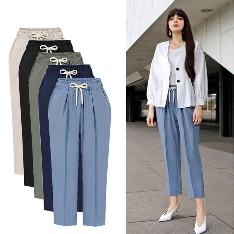 Women's Office Cotton Linen Pants-Legletic