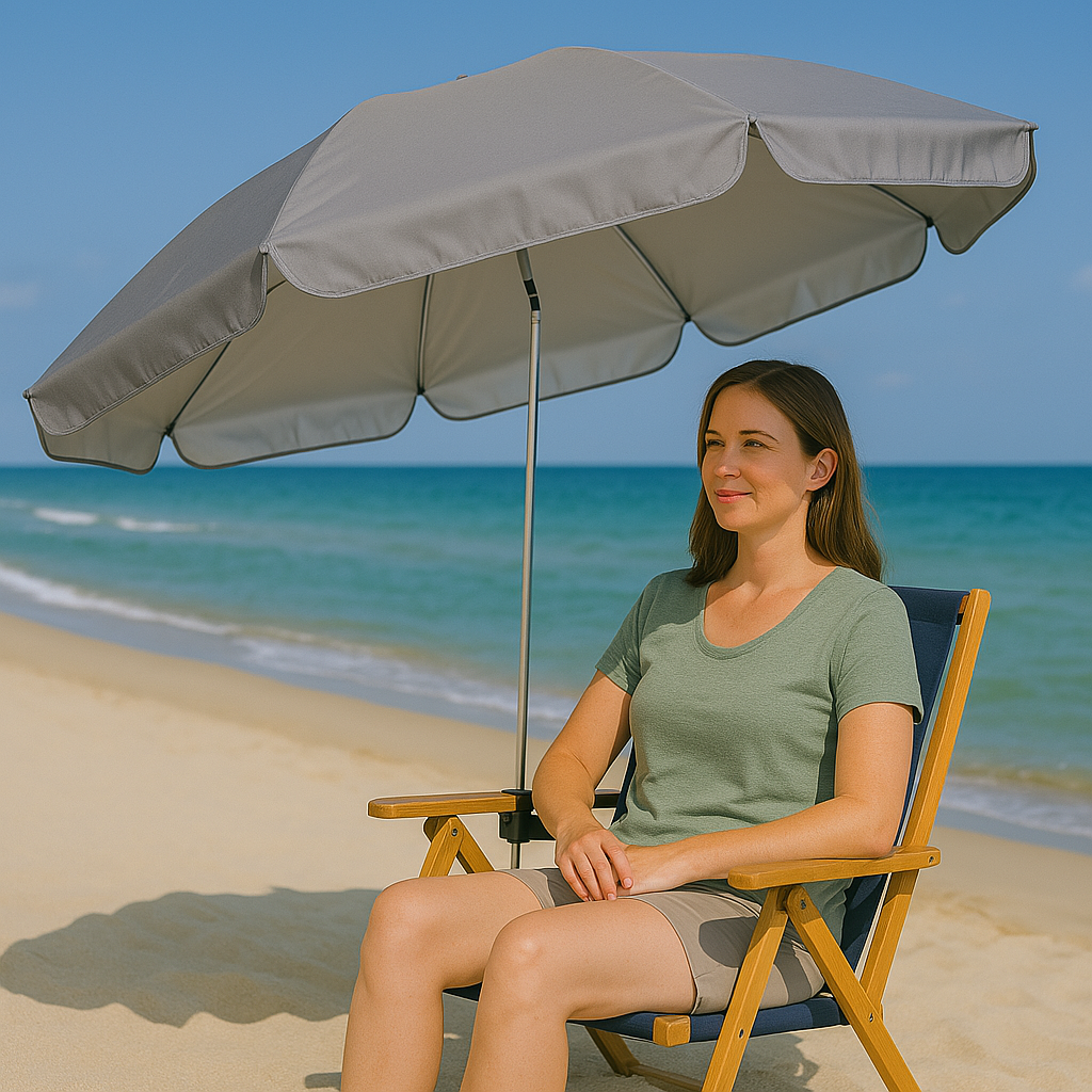 Beach Patio Chair Umbrella With Universal Clamp 360