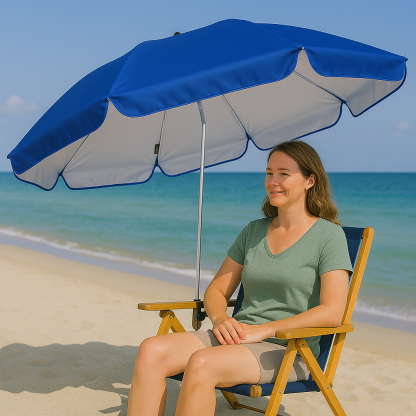 Beach Patio Chair Umbrella With Universal Clamp 360