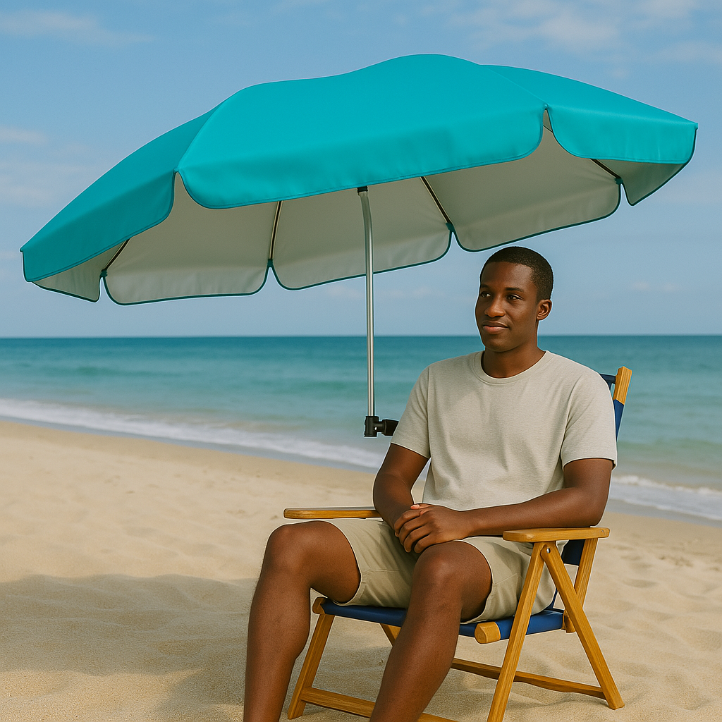Beach Patio Chair Umbrella With Universal Clamp 360