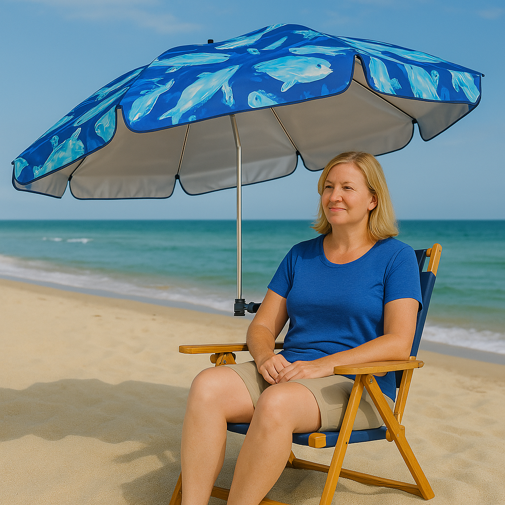 Beach Patio Chair Umbrella With Universal Clamp 360