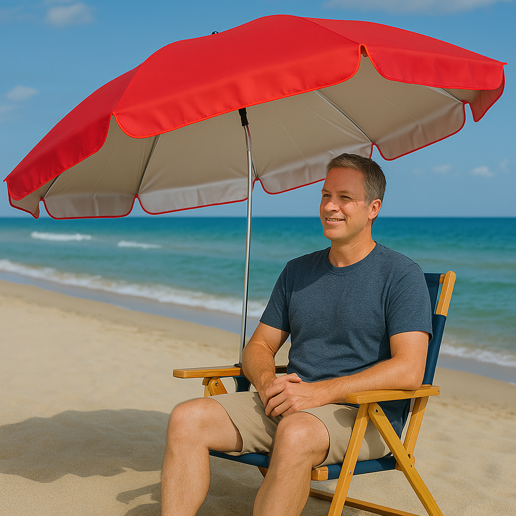 Beach Patio Chair Umbrella With Universal Clamp 360