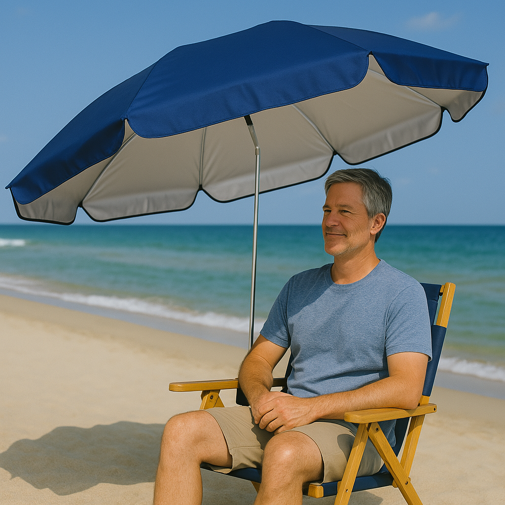 Beach Patio Chair Umbrella With Universal Clamp 360