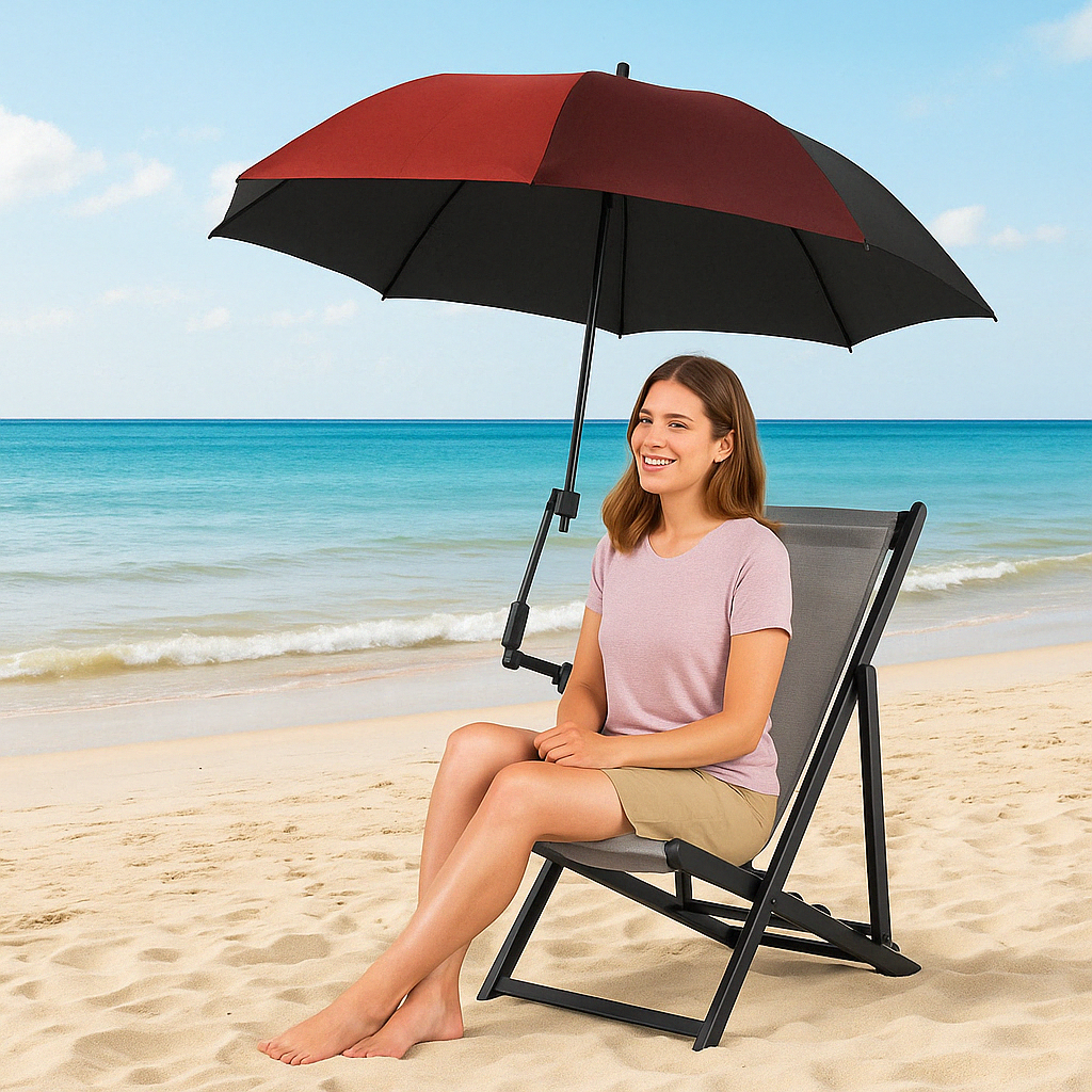 Umbrella With Adjustable Universal Clamp Portable