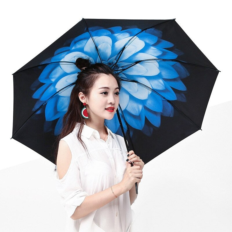 Anti-UV Three Folding Windproof Umbrella