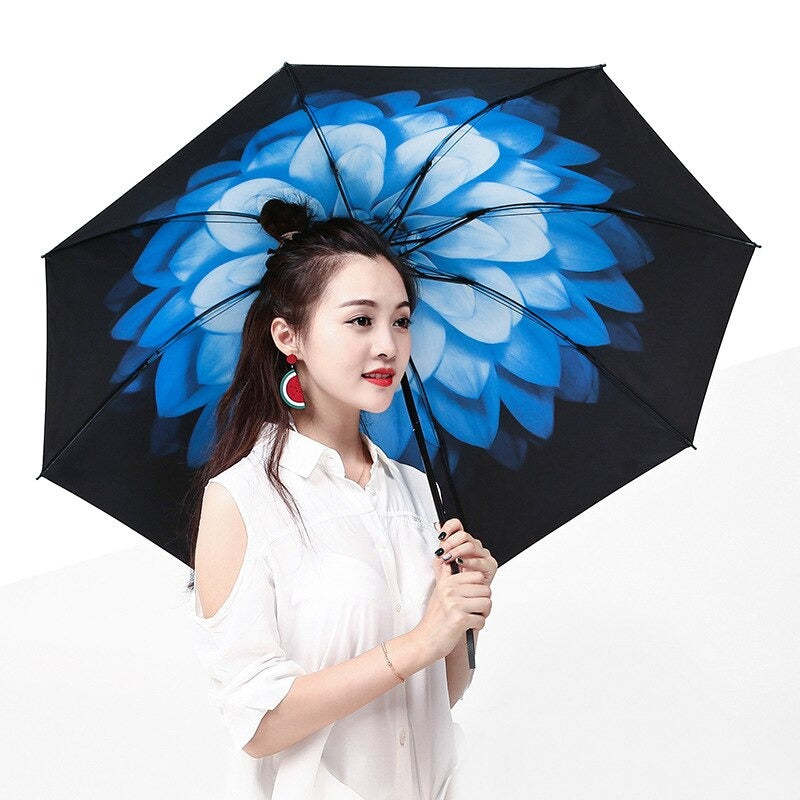 Anti-UV Three Folding Windproof Umbrella