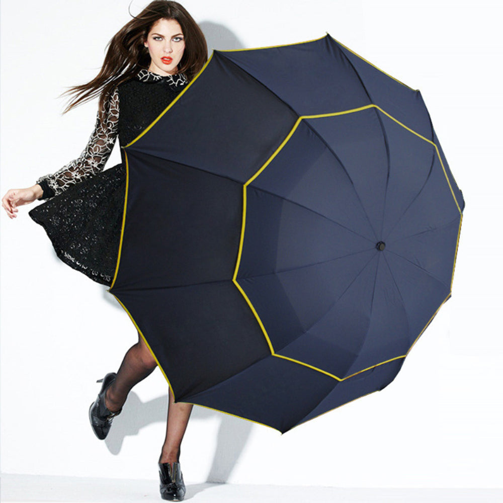 Double Golf Windproof Non-Automatic Umbrella