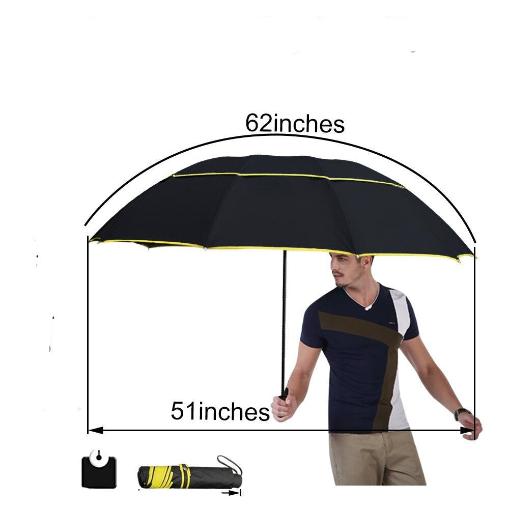 Double Golf Windproof Non-Automatic Umbrella
