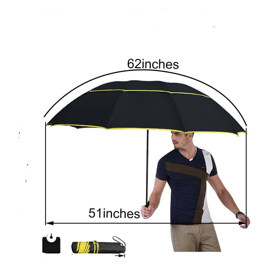 Double Golf Windproof Non-Automatic Umbrella