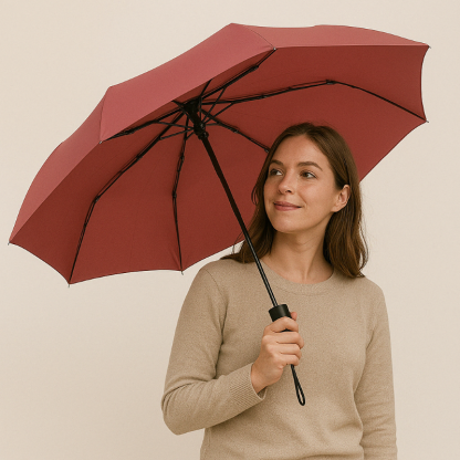 Auto Open Travel Folding Umbrella With Wind Resistant Frame