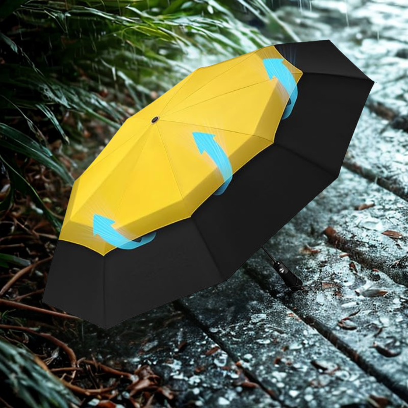 Auto Open Travel Folding Umbrella With Wind Resistant Frame