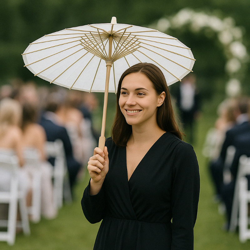 Traditional Paper Parasol Umbrella Set
