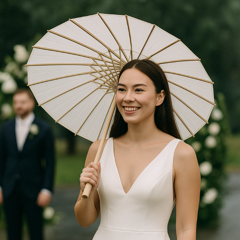 Traditional Paper Parasol Umbrella Set