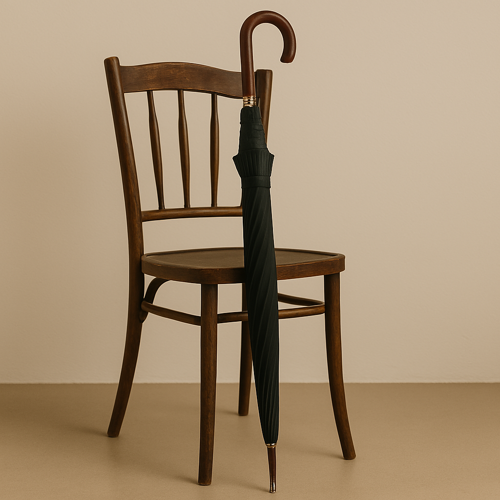 Auto Open Wooden Handle J Stick Umbrella