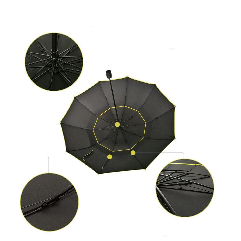 Double Golf Windproof Non-Automatic Umbrella