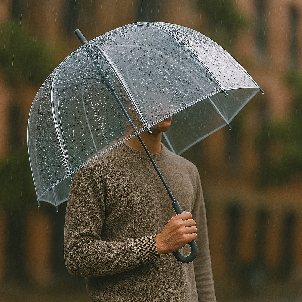 Manual Bubble Umbrella With Clear Dome Canopy
