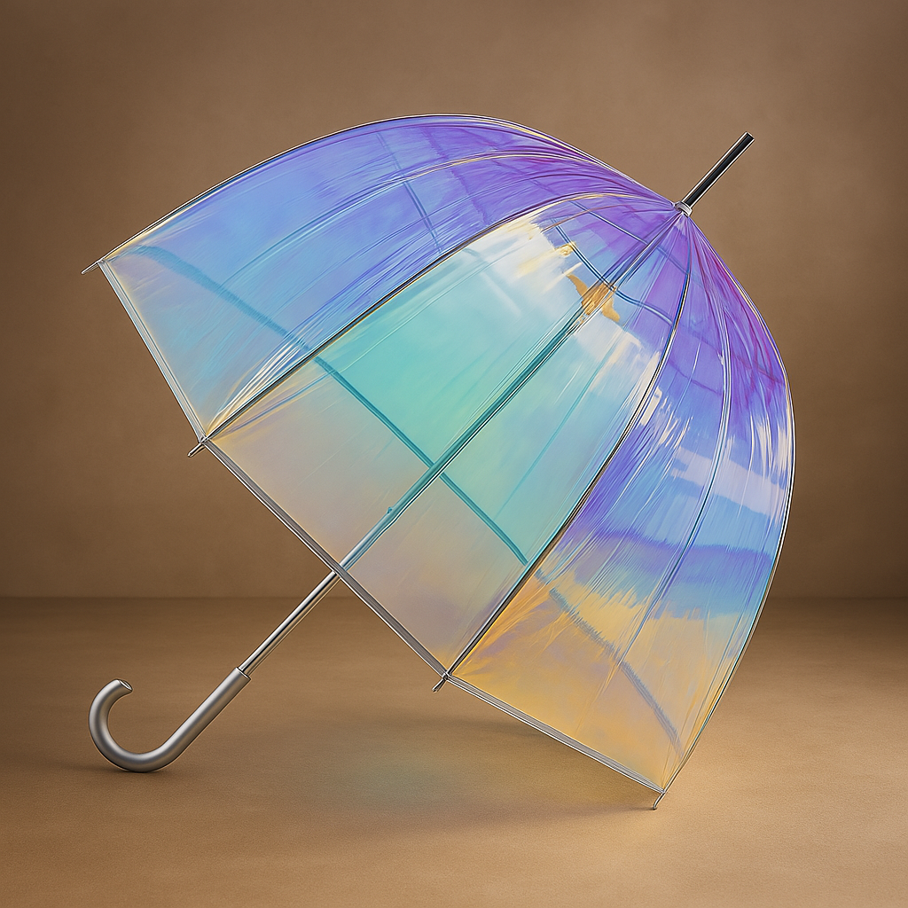 Manual Bubble Umbrella With Clear Dome Canopy