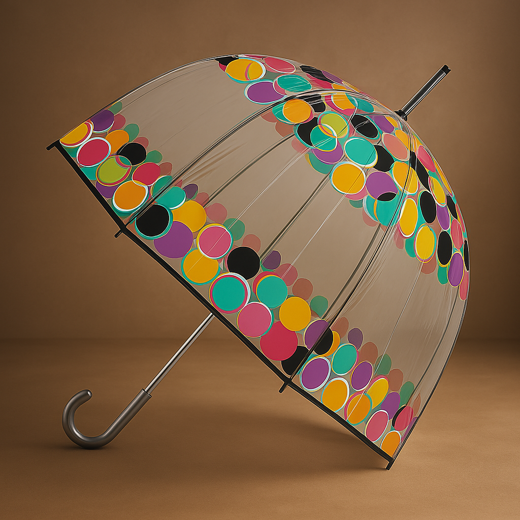 Manual Bubble Umbrella With Clear Dome Canopy