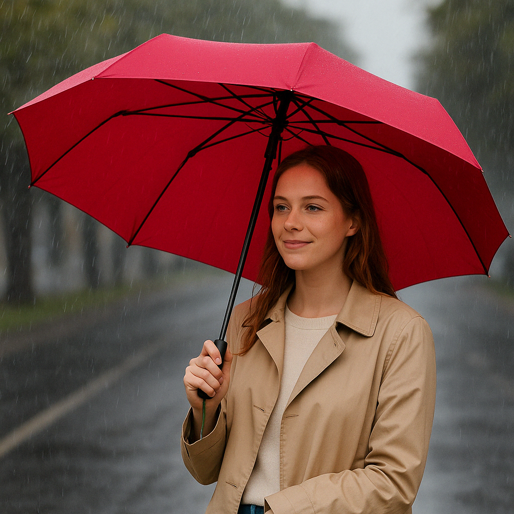 Compact Straight Umbrella Folding Tartan Design for Daily Carry