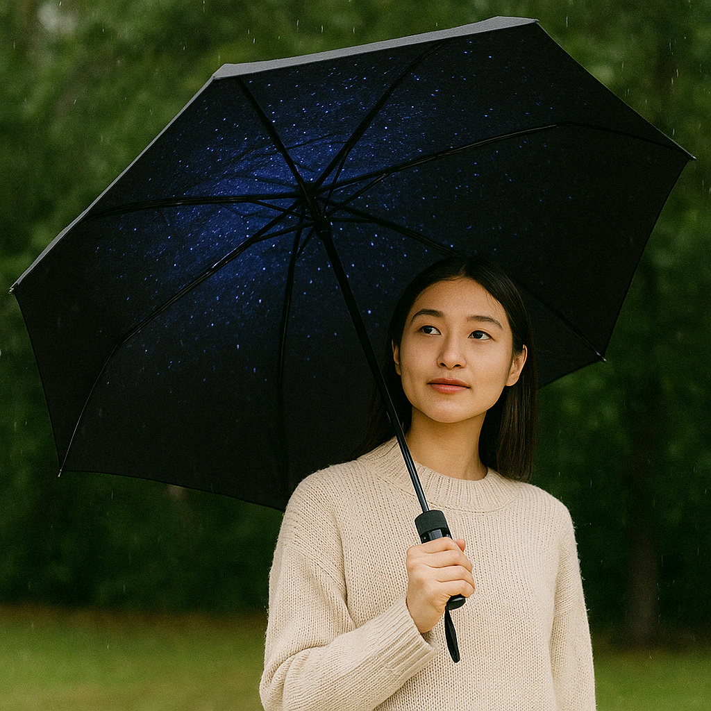 Lightweight Foldable Umbrella with Pagoda Design for Everyday Use